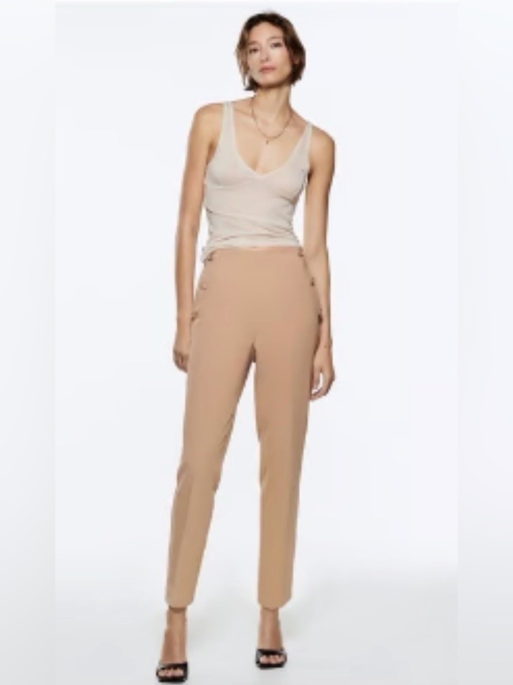 Zara High-Waist Tailored Ankle Pants - Picture 5 of 6
